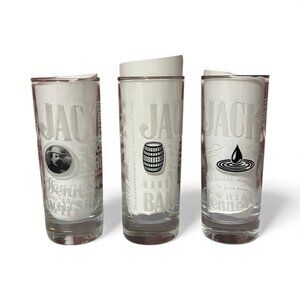 Jack Daniels Whiskey Glasses Set of 3 Distillery Barrel Tennessee Whiskey
